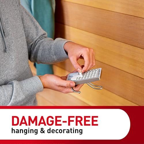 Command X-Large Satin Nickel Triple Hooks, 1 Hook, 3 Strips | Heavy Duty, Damage-Free Hanging with Adhesive Strips, No Tools Wall Hook for Hanging Decorations, Holds up to 10 lb