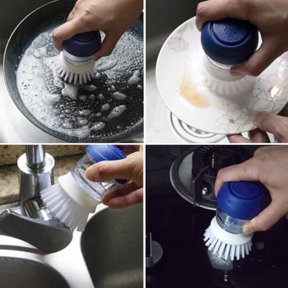 CELOX 2 Pack Dish Brush with Soap Dispenser for Kitchen Cleaning, Kitchen Brush for Dish Pot Pan Sink Cleaning
