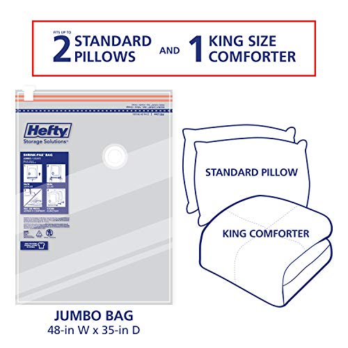 Space Bags Vacuum Storage Bags for Bedding Jumbo Compression 3 Pack Clear for Comforters Blankets (3 Jumbo/Bedding Solo)