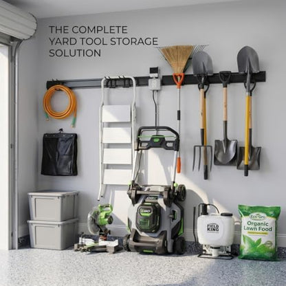 Aking Ace Garage Tool Organizer Wall Mount, 48-Inch Heavy Duty Garden Tool Rack for Shed, Holds 350lbs, Adjustable Storage Hanger for Shovel, Rake, and Power Tools