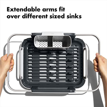 OXO Good Grips Extendable Over-The-Sink Aluminum Drying Dish Rack