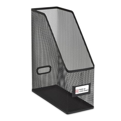 Staples TRU RED Metal Magazine File Organizer, Black - Top - Loading Desktop File Holder with Handle, Holds Up to 1000 Sheets