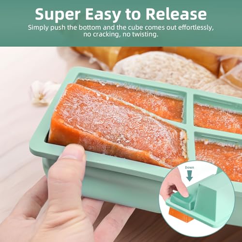 Silicone Freezer Tray for Sauce Cube: FDDAI Super Prep Freezing Tray for Souped Storage - Freeze 125mL 250mL Broth Soup Portion