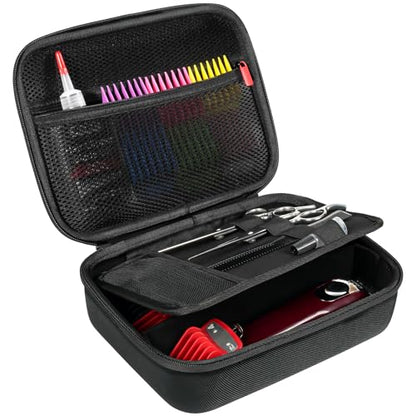 ProCase Hard Travel Case for Hair Clippers -Black | Barber Supplies Holder, Trimmer Organizer Storage Bag, Fits Hatteker/Oneisal/Wahl/Andis, for Men Razor Guard Grooming Kits