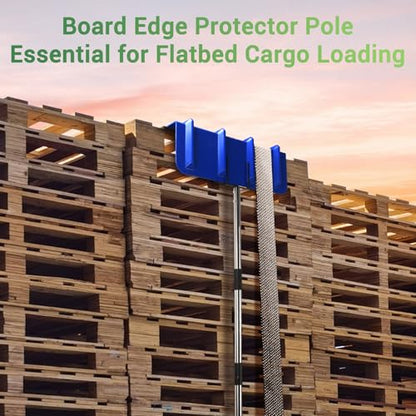 8 Ft Edge Protector Extension Handle, Board Corner Protector Extension Pole for v Shaped Edge Corner Guards, Compatible with Various Edge Protector Flatbed, Detachable Spiral Rod, Handle Only