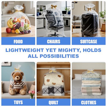 Large Clear Plastic Storage Bags, 40" x 60" Food-Grade Clear Plastic Flat Open Poly Bags for Blanket, Duvets, Pillows, Plush Toys, Comforter and Basement Storage (2 Mil/5 Count)