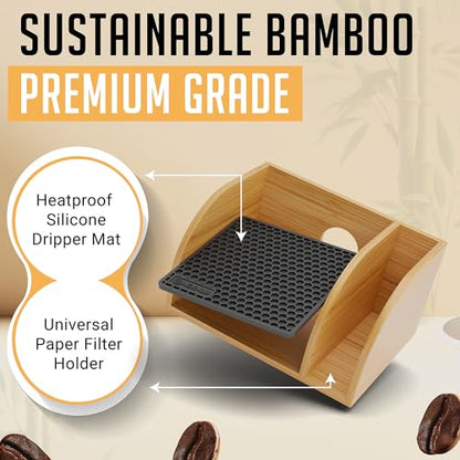 Pour Over Caddy with Lid for Chemex Bodum Cosori C... (Black-1)