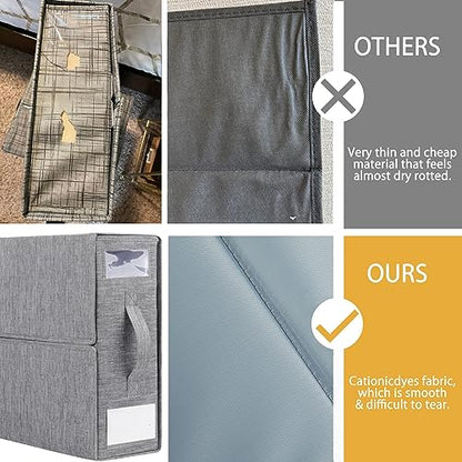 Bed Sheet Organizers and Storage 2 Pack Queen/King Size Foldable Sheet Organizer for Linen Closet Folder Organizer for Duvet Cover Set Bedsheet Organizers for Bedding Clothes Blankets, Grey