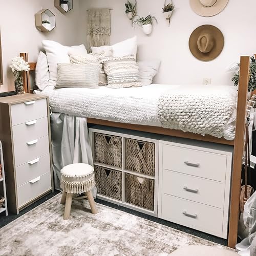 BOLUO Closet Drawers White Fabric 3 Drawer Dresser for Closet Organizers and Storage Bedroom Dorm Modern