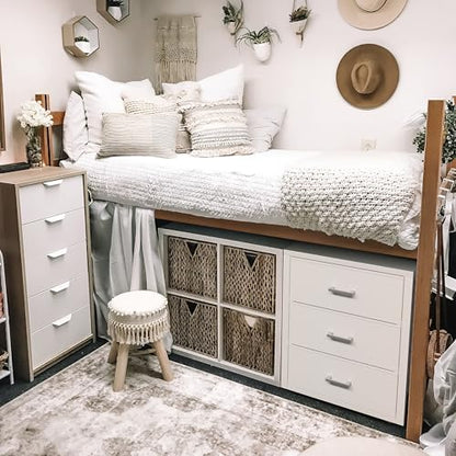 BOLUO Closet Drawers White Fabric 3 Drawer Dresser for Closet Organizers and Storage Bedroom Dorm Modern