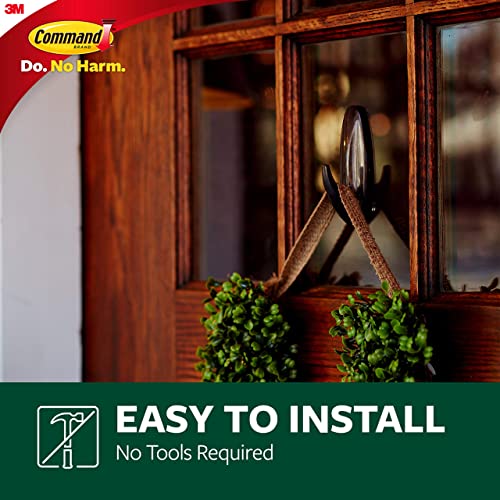 Command Outdoor Metallic Bronze Hooks, 3 Hooks, 4 Strips | Outdoor Hooks For Damage Free Hanging, Hang Wreaths, Signs, Thermometers, Artwork, And Decorations, Removes Cleanly