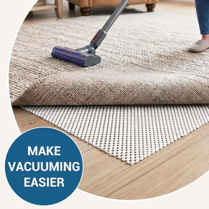 Non Slip Rug Pad Gripper for Hardwood Floors, 9x12 FT Anti Slide Rug Underlay, Eco Safe Odor Free, Cushioned Floor Protector, Cut-to-Size Multi-Purpose Pad