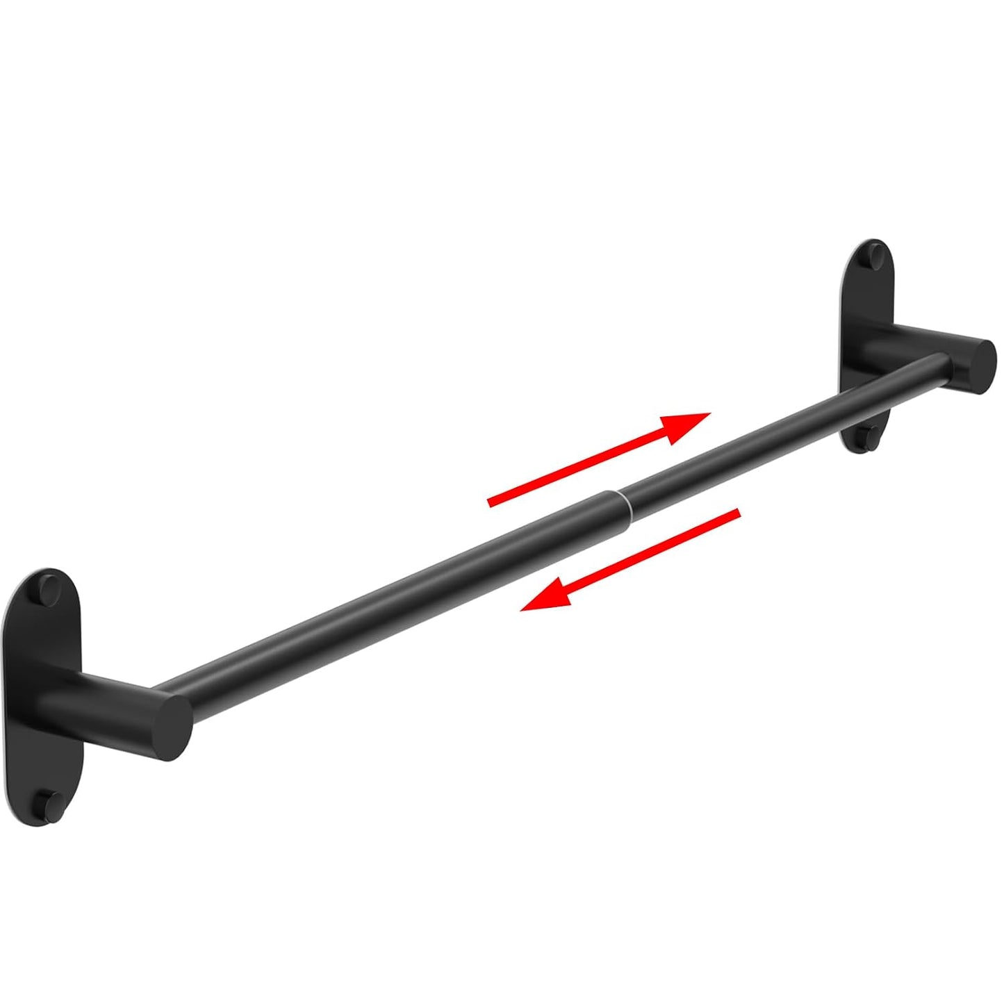 Towel Bar, Adjustable 14.4inch - 25.2inch Towel Rack, Self Adhesive Wall Mounted for Bathroom Kitchen Hand Towel Holder Cloths Hanger 304 Stainless Steel Organizer Single Bar (1, Matte Black)