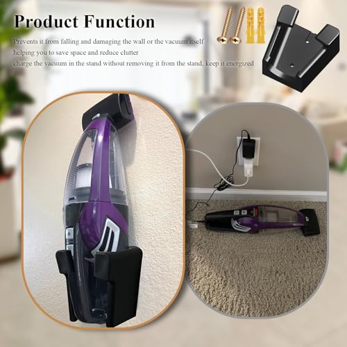 1 Pcs Wall Mount Vacuum Holder/Docking Station with Screws, Fits Bissell | Groove Design, Prevents It From Falling, Save Space and Reduce Clutter, Quality Material, Easy to Install, Strong Durability