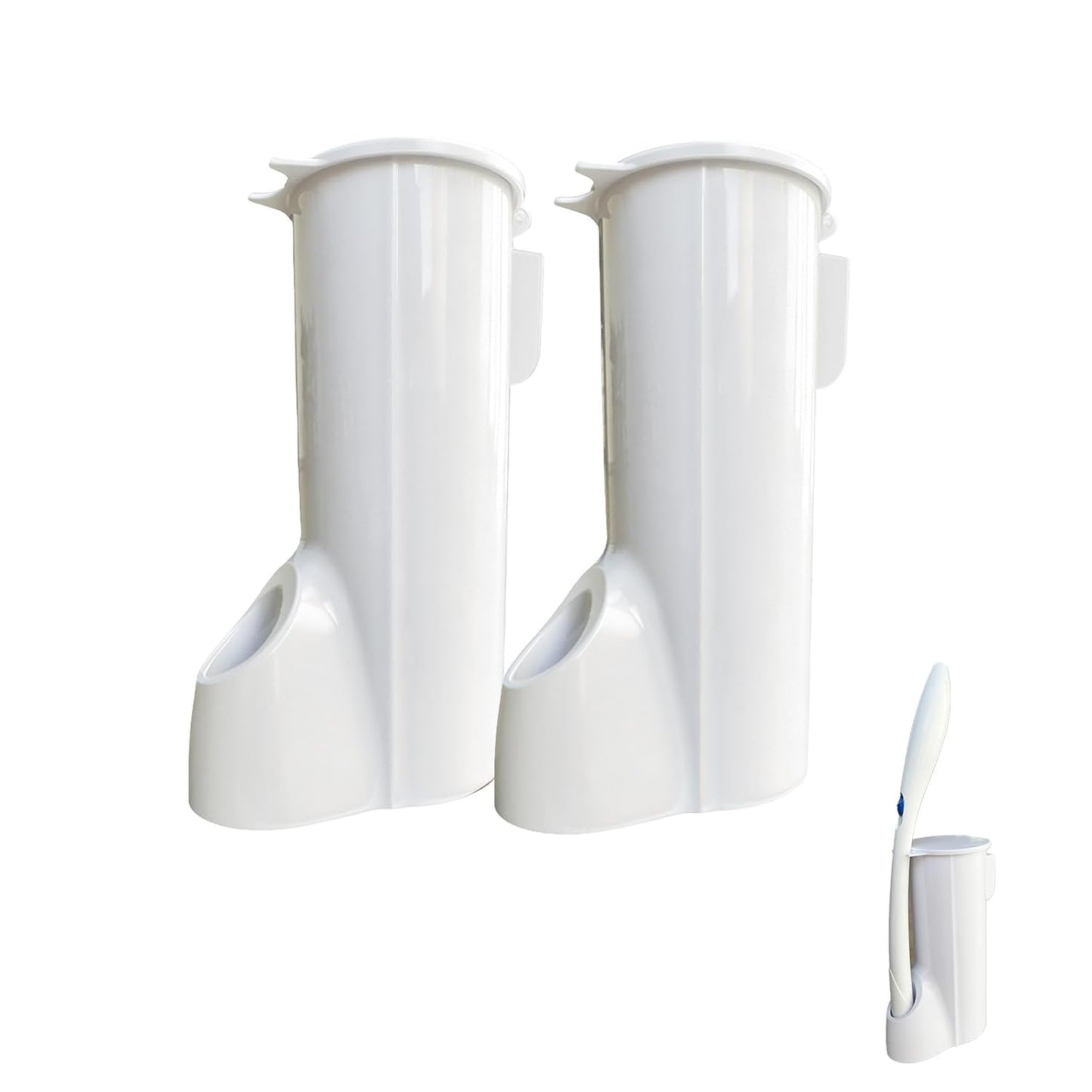 2 Packs Toilet Caddy Wand Holder (Holder Only, No Wand), Disposable Brush Kit, Stand Toilet Cleaning Starter Kit, Wall Mounted Storage Caddy.