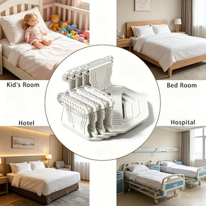 Bed Sheet Holders for Corners, Stop Sheets from Slipping Off All Night, Anti-Slip Pad for Delicate Sheets, Easy One-Time Installation, Durable Gripper Clips for Twin to King Size Mattresses(Set of 4)