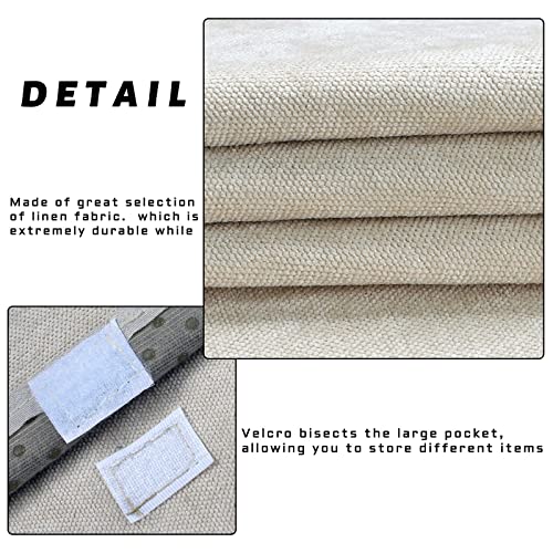 Remote Control Holders for Armchairs, Couch Caddy, Featuring Non-Slip Bases | 5 Pockets Bedside Storage Pocket for TV Remote Holder, Phone Tablet Kindle, Magazines, Gifts for Seniors (Beige, 35"X12.4")