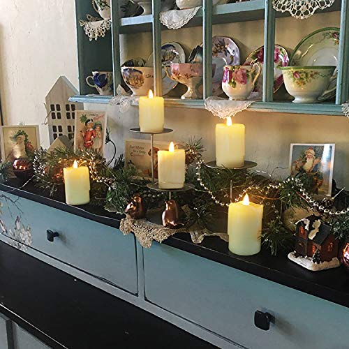 3"Battery Operated Flameless Votive Candles, Real Wax, Remote Timer, 6Pack | Multi brightness adjust, 2/4/6/8h cycle timer, 400h runtime, pre-installed CR2451 batteries, Black Wick, wedding decor