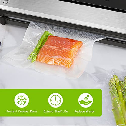 Bonsenkitchen Precut Vacuum Sealer Bags 200 Quart 8" x 12", BPA Free | Commercial Grade Textured Food Vacuum Sealer Bag, Thick Embossed Bags for Storage and Sous Vide Cooking, VB3208