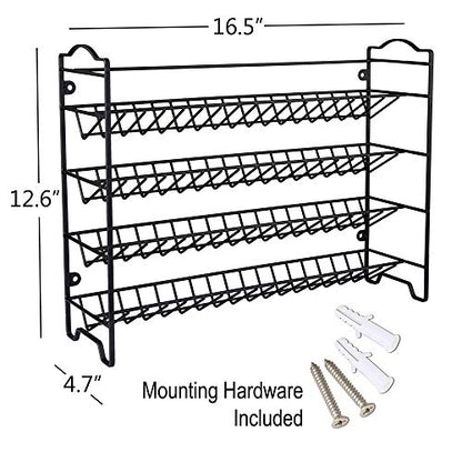Spice Rack Organizer with 36 Spice Jars 4 oz, 396 Spice Labels | Chalk Marker, Funnel Set, Spice Organizer for Cabinet, Countertop, Pantry, Cupboard & Wall Mount, 16.5" W × 12.6" H, Black
