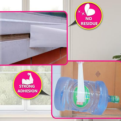 WENSSKKU White Window Weather Sealing Tape, Waterproof Window AC Air Conditioner Sealing Tape Can Keep Out Drafts Cold Air Rain Dust Smog(2IN X 99FT)