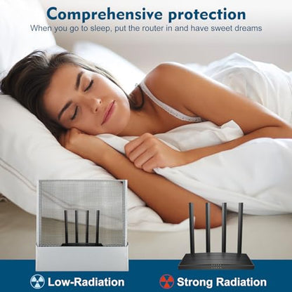 Large WiFi Router Cover - Blocks 90% of Router Emf & 5G | Emf Shielding Box Allows Uninterrupted Use WiFi - Faraday Cage Emf Protection - Two Year Warranty