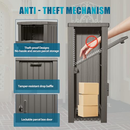 Package Delivery Box for Outside, Outdoor Storage with Lockable Secure, Anti-Theft Parcel Drop Boxes Outdoor Package Delivery and Waterproof for Porch, House, Curbside