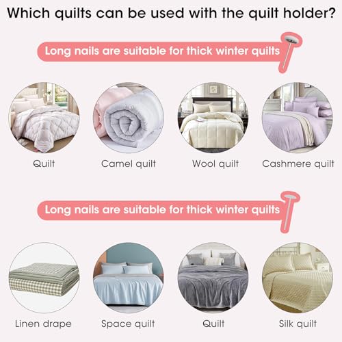 MQUPIN Duvet Clips Set 16 Pcs, Duvet Cover Pins Comforter Inside Duvet Insert Holder, Non-Slip Quilt Fixator Sheet Fasteners for Quilt, Cushions, Curtains(Bunny)