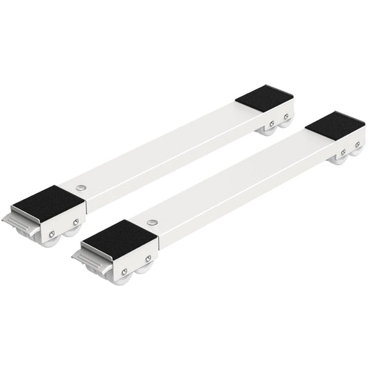 Ronlap Furniture Washing Machine Dolly Extendable Appliance Rollers, White | Heavy duty stand wheels for washing machine, refrigerator. Low profile mover dolly for washer and dryer, fridge & appliances