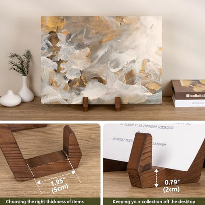 ANBOXIT Plate Display Stand, 8 Inch Plate Holder for Displaying | Decorative Plate Stand for Picture Frame Dish Photo Plaque Platter Wood Stand
