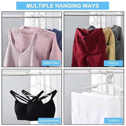 Coat Hangers 40 Pack Clothes Hangers, Seropy Metal Hanger Heavy Duty Wire Hangers with Non Slip Notch, Ultra Thin Stainless Steel Hanger Space Saving Clothing 16.5 Inch