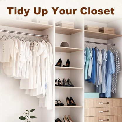 HOUSE DAY Non Slip Plastic Clothes Hangers 60 Pack with Rubber Pads, Grey | Space-Saving 0.2-Inch Slim Design; Heavy-Duty and 360° Swivel Hooks Keep Shirts, Coats, Suit, Blouse and Pants Organized
