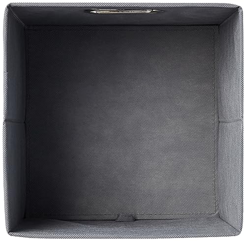 Amazon Basics Collapsible Cube Storage Bins, Space-Saving, Organizing Fabric Bins with Handles, 10.5 x 10.5 x 11 inches, Light Grey, 6-Pack