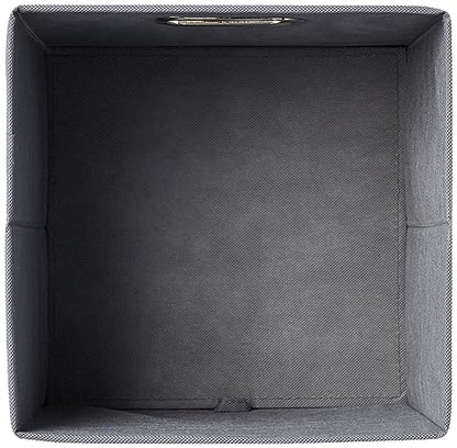 Amazon Basics Collapsible Cube Storage Bins, Space-Saving, Organizing Fabric Bins with Handles, 10.5 x 10.5 x 11 inches, Light Grey, 6-Pack