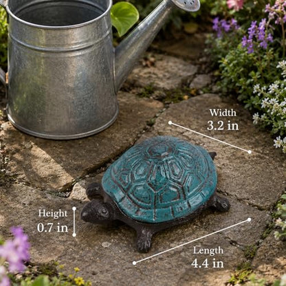 Cast Iron Turtle Key Hider Waterproof Hidden Key Holder for Outdoor | Decorative Hide a Key Garden Accessory for Yard, Patio, Lawn, Indoor & Outdoor Ideal Gift for Homeowners Family and Friends