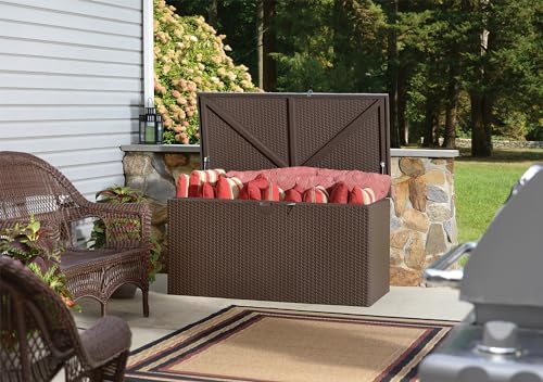 Arrow 4' x 2' x 2' Spacemaker Espresso 134 Gallon Hot-Dipped Galvanized Steel Storage Deck Box