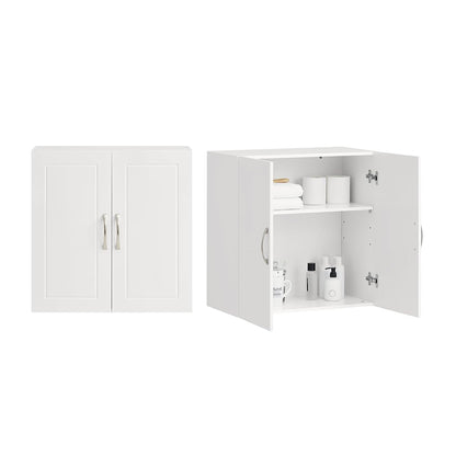 Haotian Wall Cabinet Laundry Room, Medicine Cabinet for Bathroom Kitchen Garage, Wall Storage Cabinet with Adjustable Shelf, White FRG231-W | Over the Toilet Storage Cabinet, Floating Wall Storage Medicine Cabinet With Customizable Shelf, FRG231-W