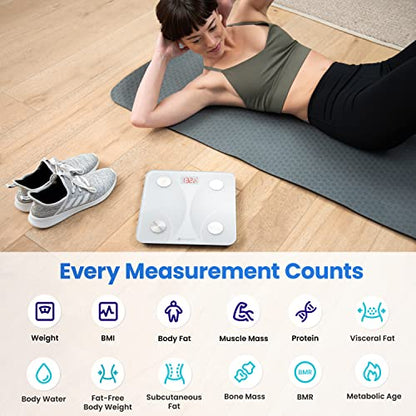 Etekcity Smart Scale for Body Weight, Body Fat, Water Weight, White, 400 lb
