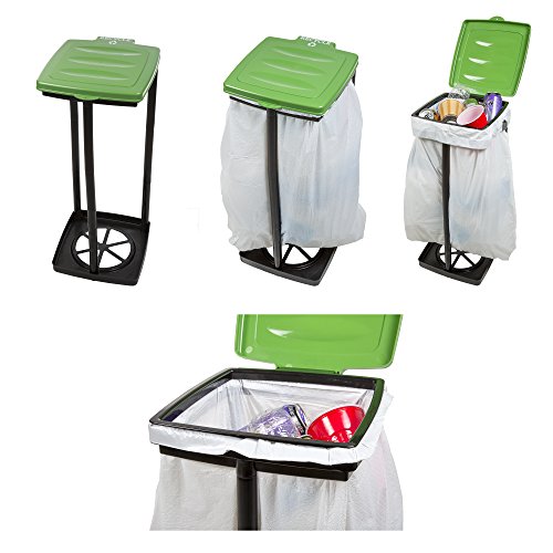 Portable Trash Bag Holder – Collapsible 13-Gallon Garbage Bin for Indoor/Outdoor Use, Camping, Recycling, and Parties – Durable Plastic Trash Can by Wakeman Outdoors (Green)