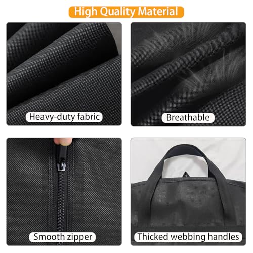 45" Suit Bags for Closet Storage and Travel, Gusseted Garment Bags with Large Back Pocket for Hanging Clothes, Suit Cover With Handles for Suits, Tuxedos, Coats, Shirts, Dresses (Black 3Pack)