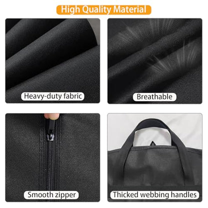 45" Suit Bags for Closet Storage and Travel, Gusseted Garment Bags with Large Back Pocket for Hanging Clothes, Suit Cover With Handles for Suits, Tuxedos, Coats, Shirts, Dresses (Black 3Pack)