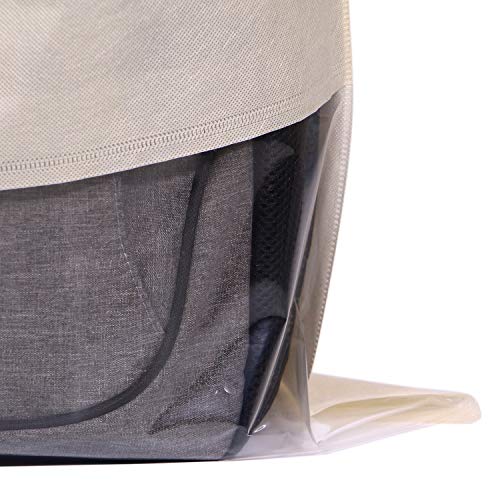DIOMMELL 10 Pack Jumbo Dustproof Drawstring Bags Dust Covers Large Non-Woven Fabric Cloth Storage Pouch String Bag for Handbags Purses, Beige