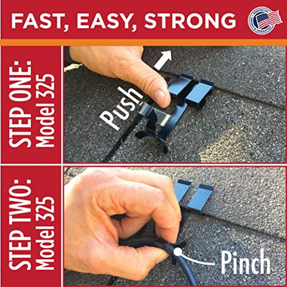 Roof Clips, Safe for Heat Tape, Electric Cable & Roof Heat Cable Installation, Prevents Roof Damage, Easy Nail-Free Outdoor Cable Clips, Your Ultimate Cable Clip (.325-25 Pack)