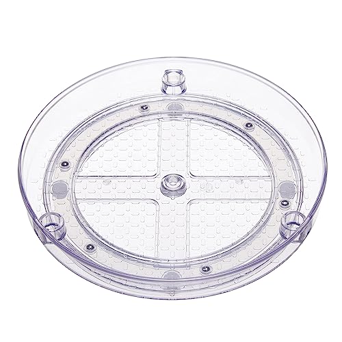 Amazon Basics Lazy Susan Turntable Organizer for Spices and Condiments, 9" Diameter, 2 Tier, Clear
