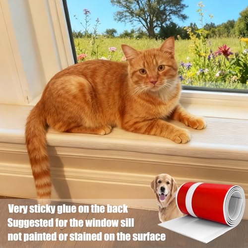 JZHLLA Dog Cat Scratching Windows Sill Protector，Rubber Anti Scracting from Dog Cats for Home Furniture Edge Protection Flexible Rubber L-Type 4x1.6inch Non Slip Cuttable(78.7" White)