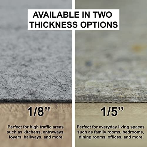 Mohawk Home 2’ x 8’ Non Slip Grip Rug Pad 1/8" Low Profile Felt Cushion + Rubber Gripper, Great For High Traffic Areas - Safe For All Floors