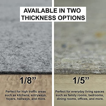Mohawk Home 2’ x 8’ Non Slip Grip Rug Pad 1/8" Low Profile Felt Cushion + Rubber Gripper, Great For High Traffic Areas - Safe For All Floors