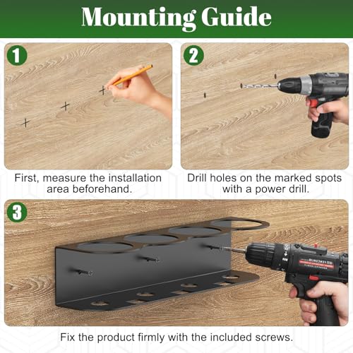 Spray Bottle Holder Spray Bottle Holder Wall Mount | Space-Saving Cold-Rolled Steel Garage & Workshop,Home Cleaning,Veterinary Offices,Retail Stores,Garden & Outdoor