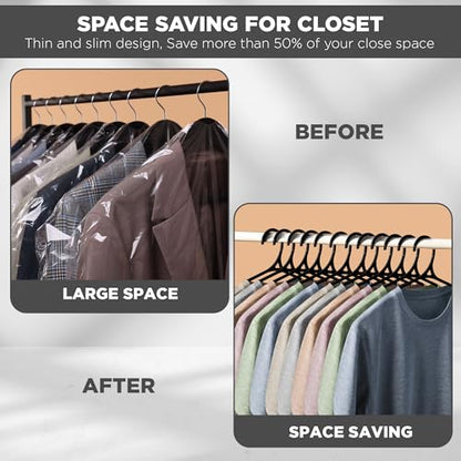 Utopia Home Plastic Hangers 20 Pack – Non-Slip with Pants Bar White | Heavy duty | Non-slip shoulder grooves & notches | Anti-slip pants bar for increased grip