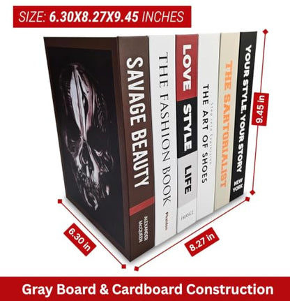 Original Hidden Storage Secret Book Box 8.3 x 6.3 x 9.4 In, Made from Gray Board & Cardboard, Faux Books for Decoration, Electronics & Cord Hider,Box Hider for Router and TV Cord, Decorative Book